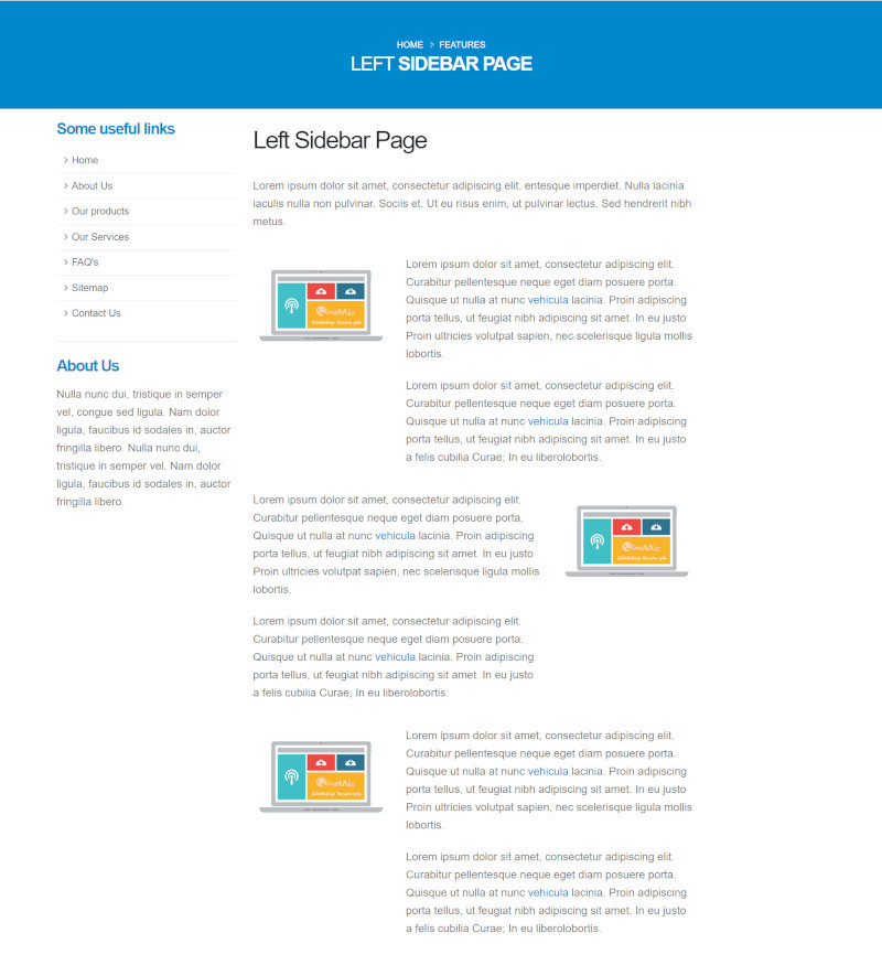 เว็บไซต์สำเร็จรูป-layout - Page sidebar