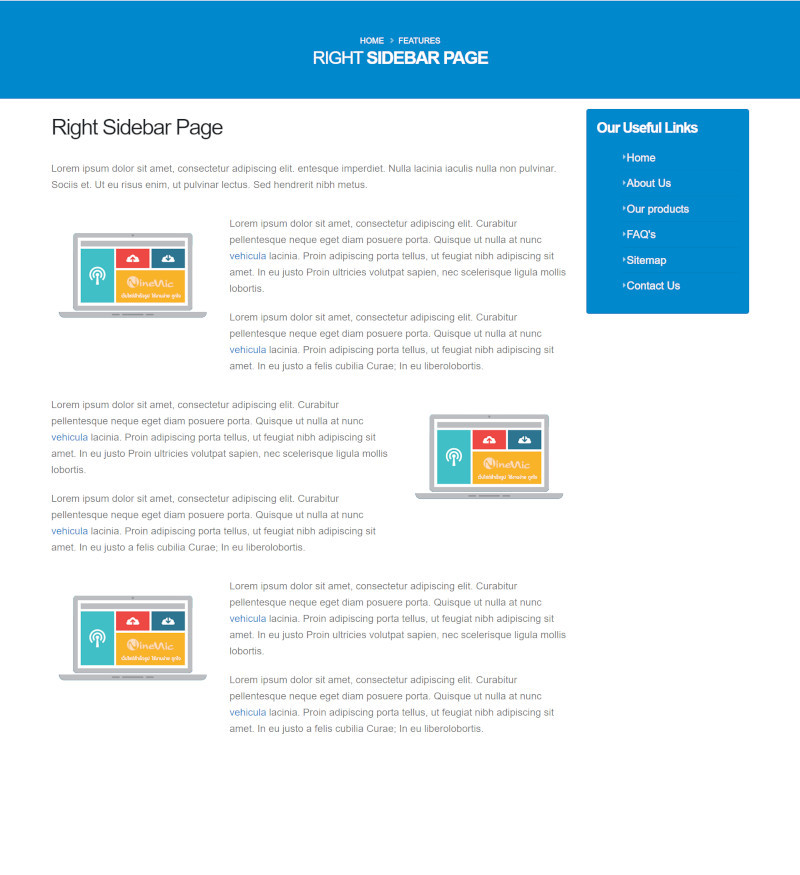 เว็บไซต์สำเร็จรูป-layout - Page sidebar