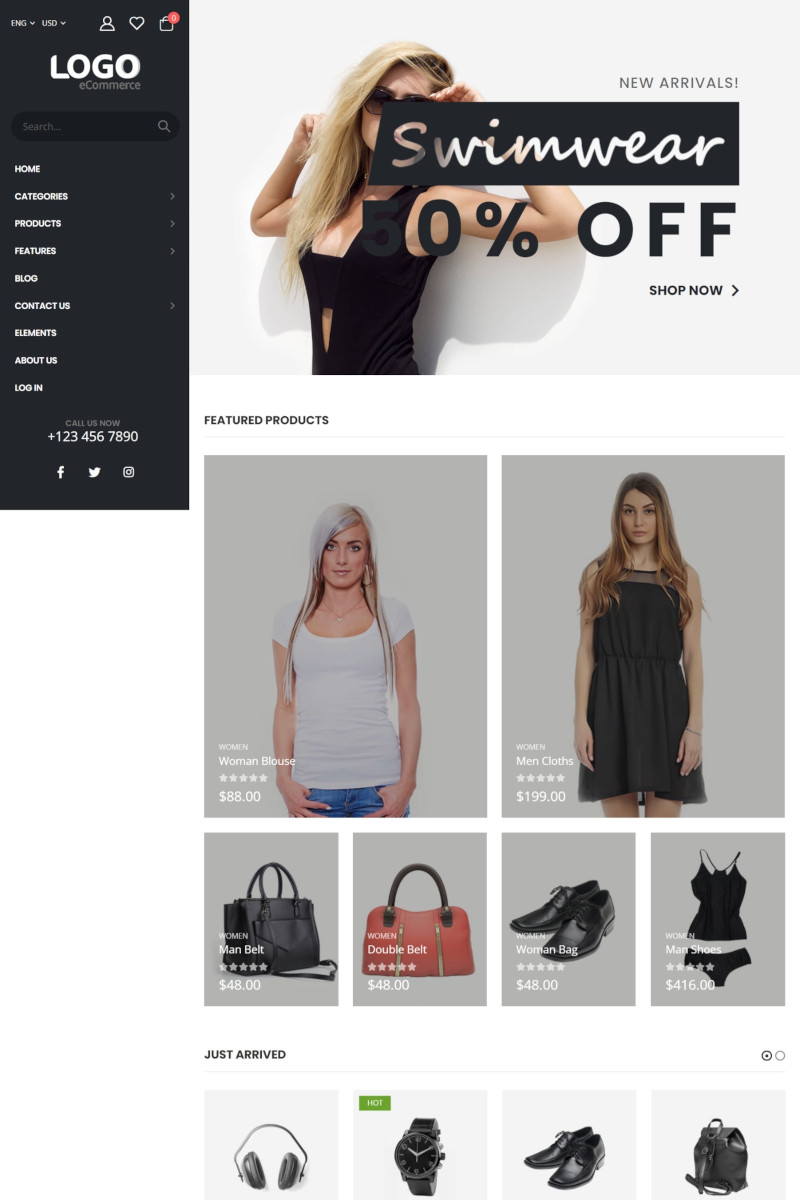 เว็บสำเร็จรูป - ecommerce Theme ร้านออนไลน์ ขายสินค้าออนไลน์