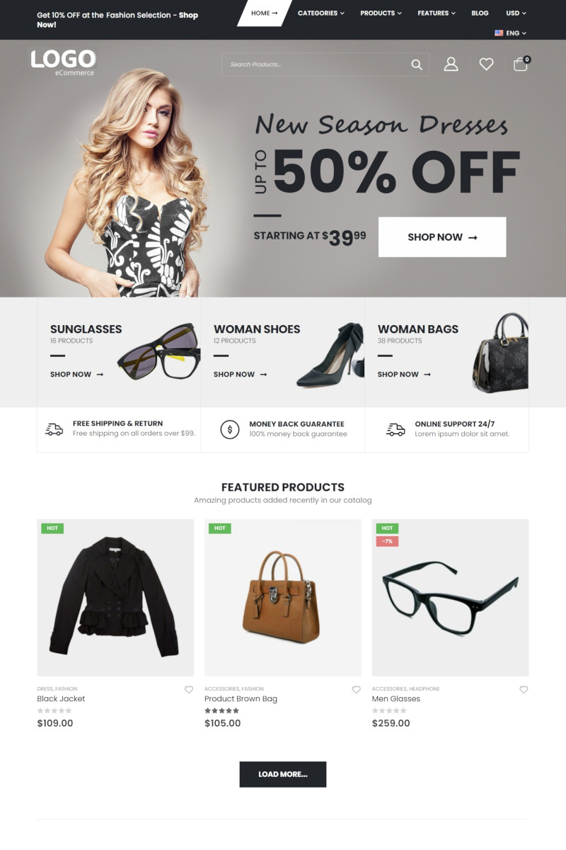 เว็บสำเร็จรูป - ecommerce Theme ร้านออนไลน์ ขายสินค้าออนไลน์