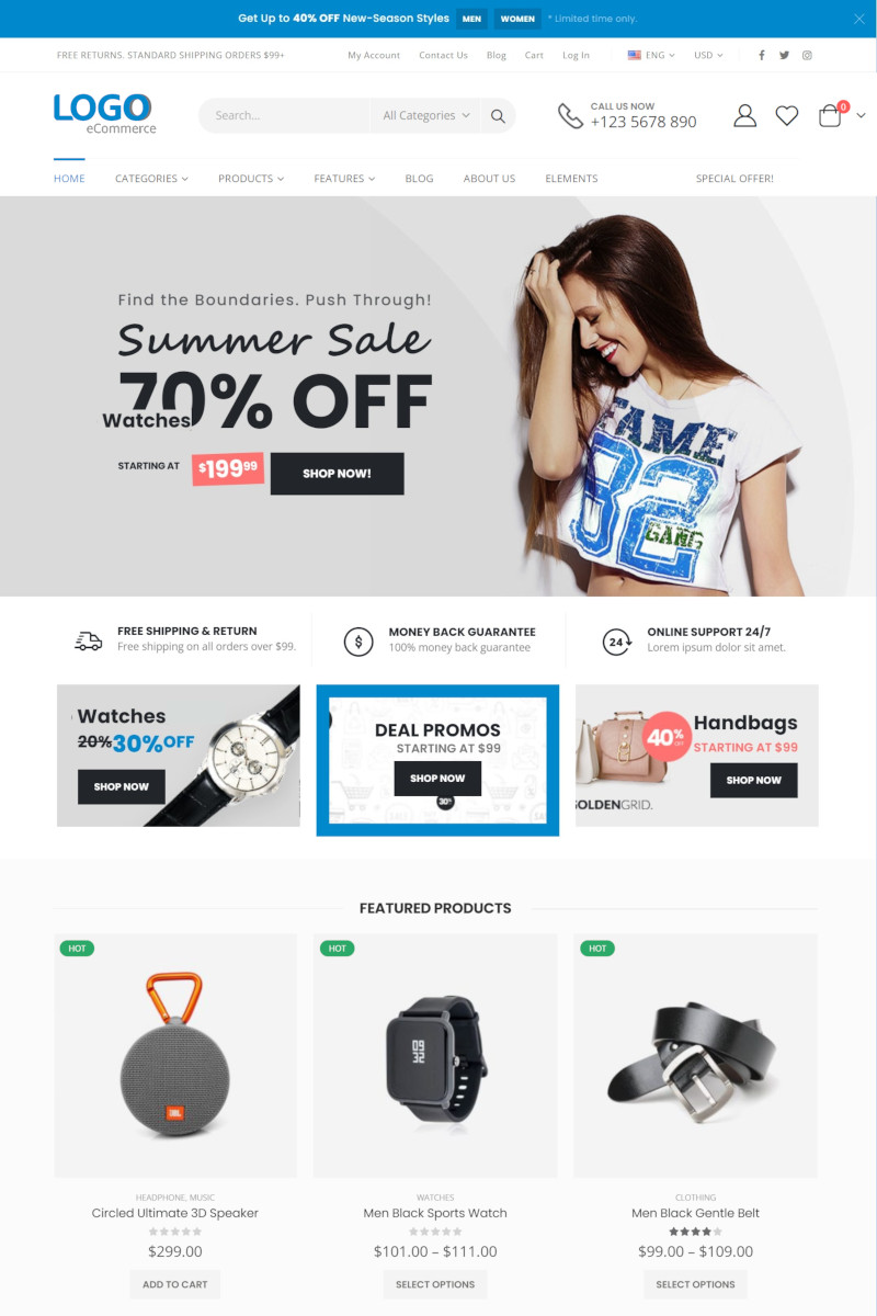 เว็บสำเร็จรูป - ecommerce Theme ร้านออนไลน์ ขายสินค้าออนไลน์