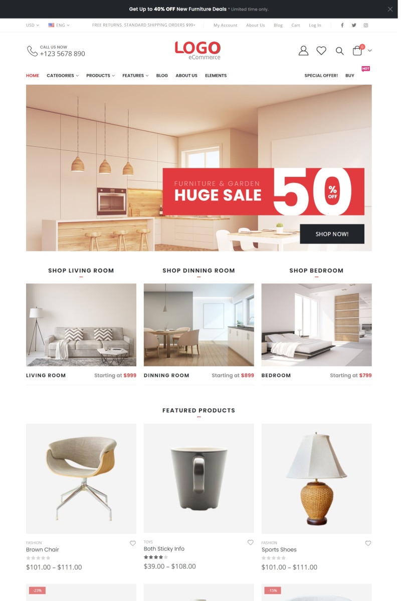 เว็บสำเร็จรูป - ecommerce Theme ร้านออนไลน์ ขายสินค้าออนไลน์